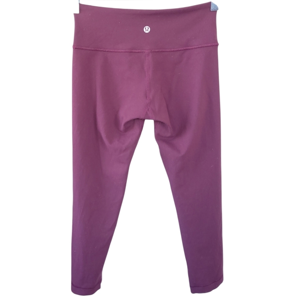 Lululemon Wunder Under Crop 21” Size 4 Bordeaux Drama Luon Dark Cherry Leggings - Picture 8 of 14